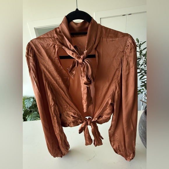 WILFRED LEIGH BLOUSE | ARITZIA | TERRAZZO BROWN | SIZE L | - Picture 6 of 6